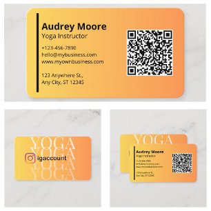 Tarjeta De Visita Profesor de Yoga Instructor de Yoga Estudio de Yog