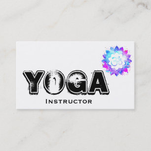 Tarjeta De Visita *~* Profesor de Yoga instructor OM Lotus Mandala