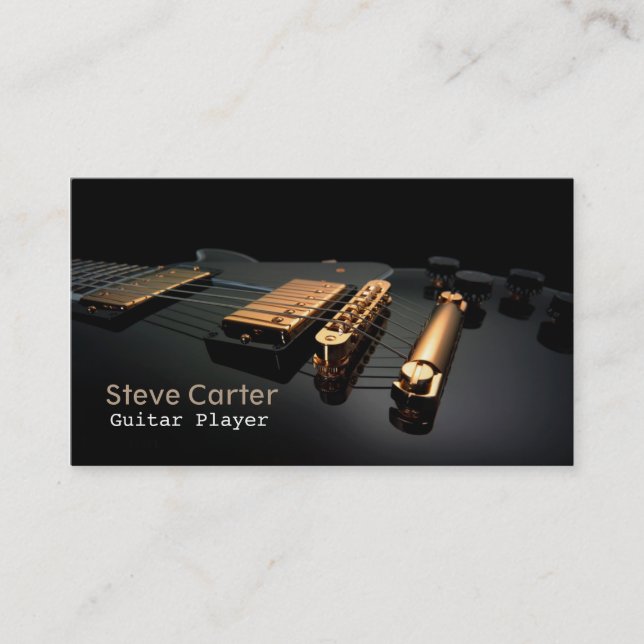 Tarjeta De Visita Profesor eléctrico del artista del guitarrista del (Anverso)