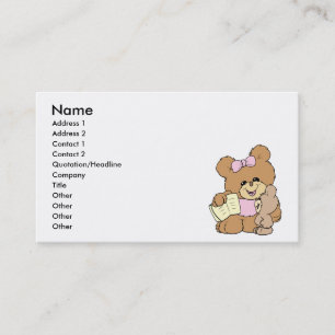 Tarjeta De Visita profesor enseñando diseño de osito de peluche a be