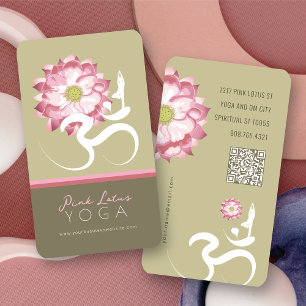Tarjeta De Visita Profesor espiritual de yoga de la flor de loto ros