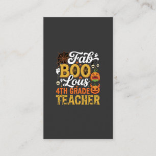 Tarjeta De Visita Profesor fantástico de Halloween de 4to grado
