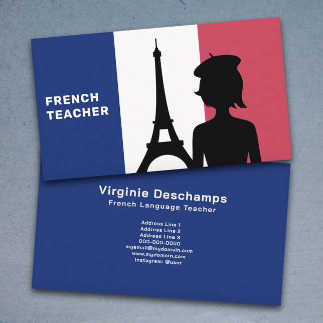 Tarjeta De Visita Profesor Francés (French Teacher Business Card)