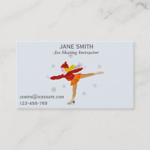 Tarjeta De Visita Profesor independiente de patinaje sobre hielo