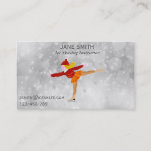 Tarjeta De Visita Profesor independiente de patinaje sobre hielo