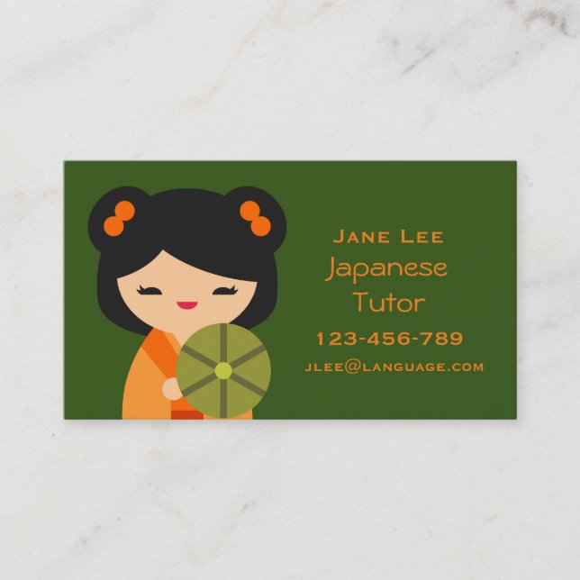 Tarjeta De Visita Profesor japonés tutor japonés (Anverso)