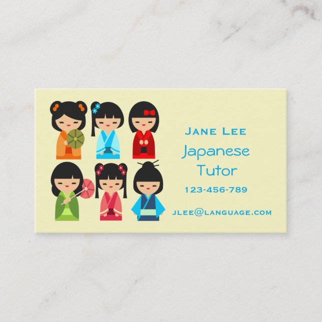 Tarjeta De Visita Profesor japonés tutor japonés (Anverso)