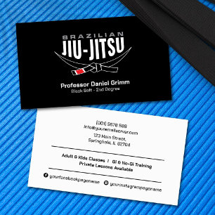 Tarjeta De Visita Profesor moderno y elegante de Jiu-Jitsu en Brasil
