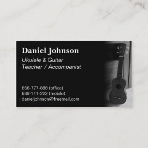 Tarjeta De Visita Profesor moderno y profesional de ukulele y guitar
