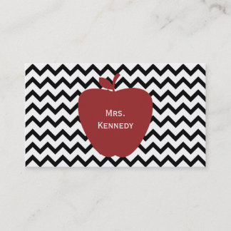 Tarjeta De Visita Profesor negro rojo de Apple Chevron