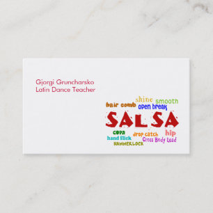 Tarjeta De Visita Profesor o bailarín latino de baile de la danza de