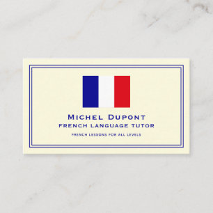 Tarjeta De Visita Profesor particular de lengua francesa bandera de 