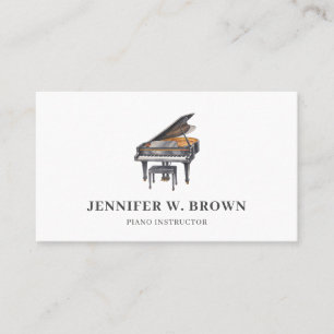 Tarjeta De Visita Profesor Particular de Piano de Gran Piano Mínimo