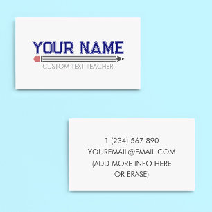 Tarjeta De Visita Profesor Personalizado 