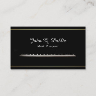 Tarjeta De Visita Profesor Piano Compositor musical Profesional Eleg