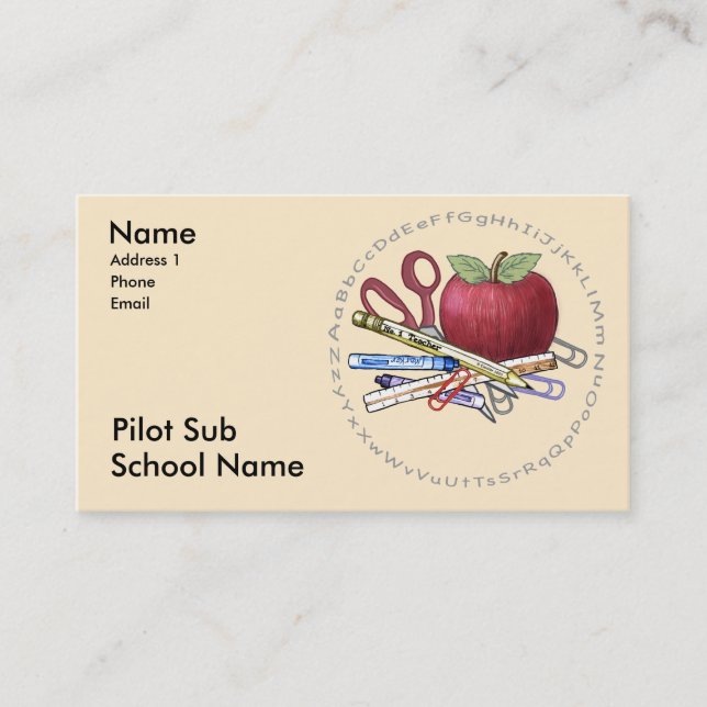 Tarjeta De Visita Profesor sustituto del piloto (Anverso)