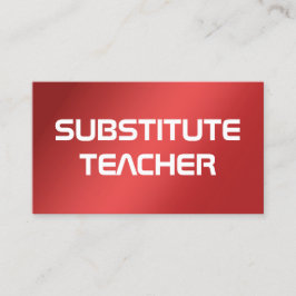 Tarjeta De Visita Profesor Sustituto Rojo a Disposición