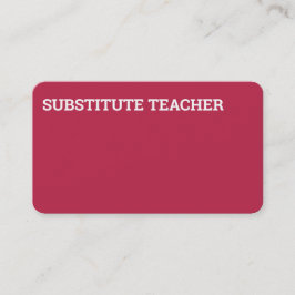 Tarjeta De Visita Profesor sustituto Tutor Magenta
