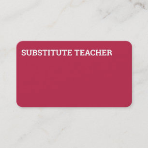 Tarjeta De Visita Profesor sustituto Tutor Magenta