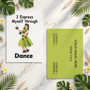 Tarjeta De Visita Profesora de Baile Chica Bailarina de Hula