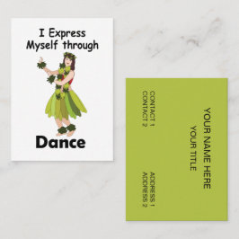 Tarjeta De Visita Profesora de Baile Chica Bailarina de Hula