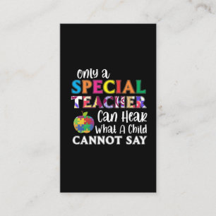 Tarjeta De Visita Profesora de Educación Especial Niños Consciente