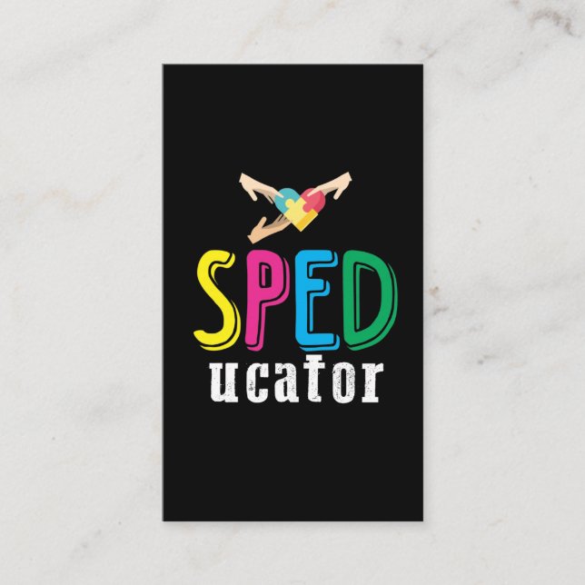 Tarjeta De Visita Profesora de Educación Especial Sped Niños Autismo (Anverso)