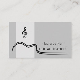 Tarjeta De Visita Profesora de música guitarra con mínimo acústico
