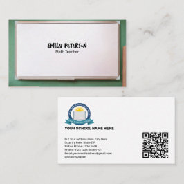 Tarjeta De Visita Profesora de Whiteboard School con código QR