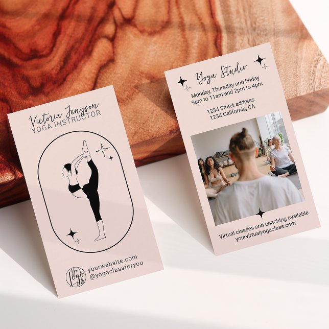 Tarjeta De Visita profesora de Yoga de estrella rosa Rubor (Subido por el creador)
