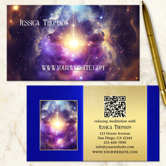Tarjeta De Visita Profesora de Yoga de Meditación Espiritual (Subido por el creador)