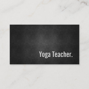 Tarjeta De Visita Profesora de Yoga Guay Simplicidad Metalizado Negr