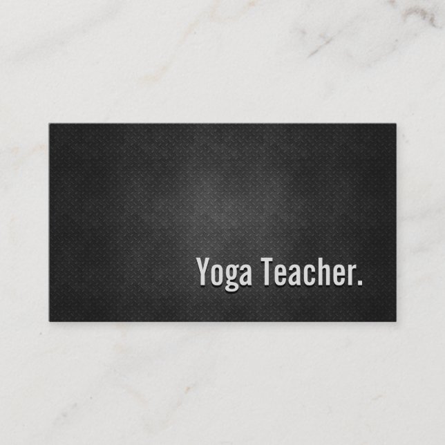 Tarjeta De Visita Profesora de Yoga Guay Simplicidad Metalizado Negr (Anverso)