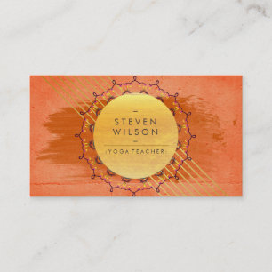 Tarjeta De Visita Profesora de yoga Mandala Masaje holístico decorat