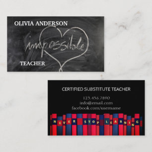 Tarjeta De Visita Profesora   EL Tutor NUNCA DEJA DE APRENDER