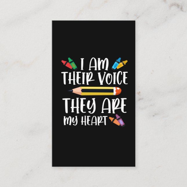 Tarjeta De Visita Profesora especializada vuelve a la escuela (Anverso)