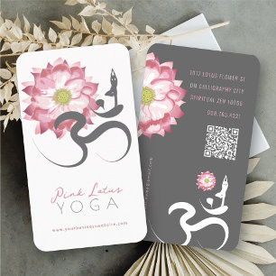 Tarjeta De Visita Profesora Espiritual de Yoga de la Flor de Loto Ro