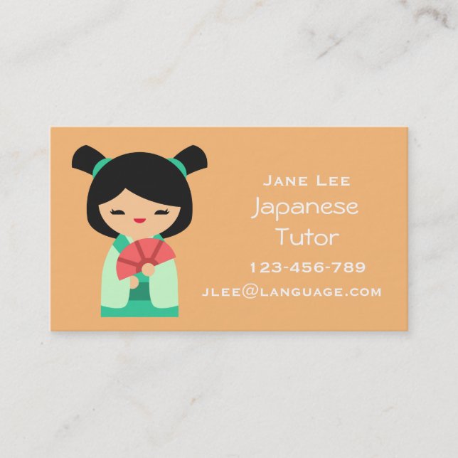 Tarjeta De Visita Profesora japonesa de Tutor (Anverso)