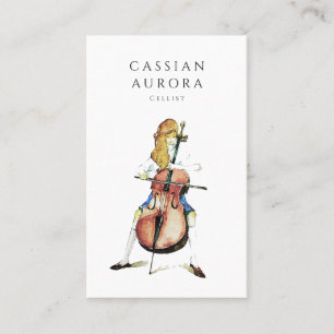Tarjeta De Visita Profesora Profesional De Música Y Celólogo