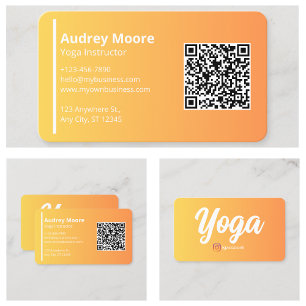 Tarjeta De Visita Profesores de Yoga Instructores Estudios de Yoga P