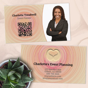 Tarjeta De Visita Professional Abstract Spiral QR Code Template