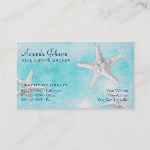 Tarjeta De Visita Professional Beach Inmobiliaria Starfish Blue