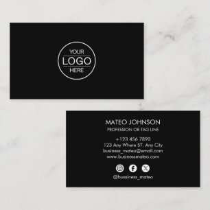 Tarjeta De Visita Professional Black Add your logo