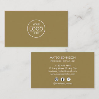 Tarjeta De Visita Professional Brown Add your Logo