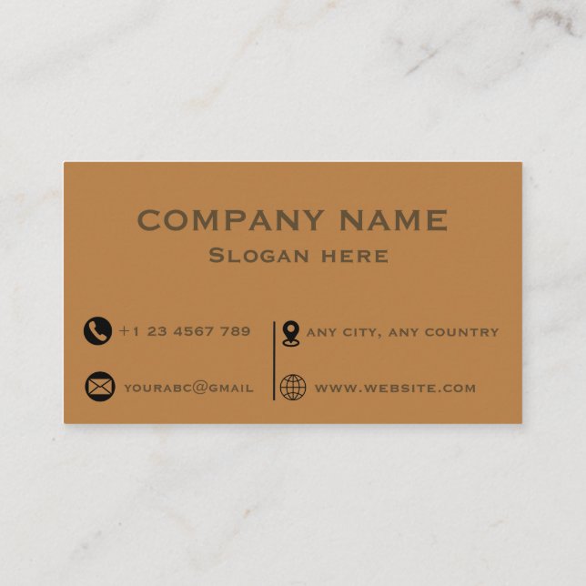 Tarjeta De Visita Professional Brown and Ochre Two-ToneBusiness Card (Reverso)