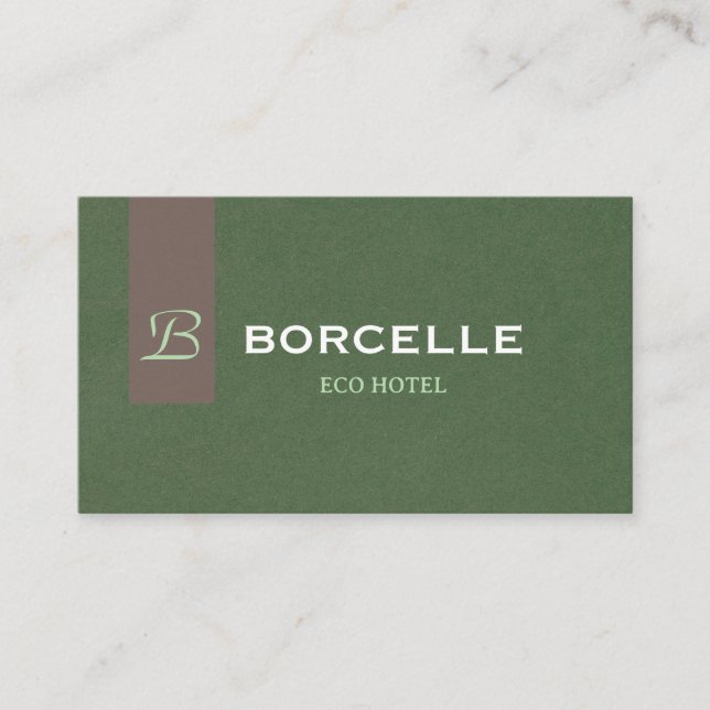 Tarjeta De Visita Professional Business Card in Elegant Olive Green  (Anverso)