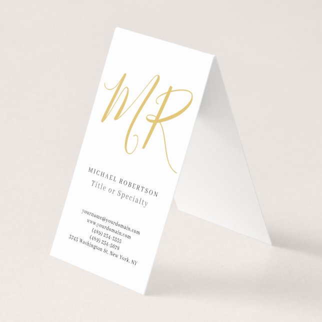 Tarjeta De Visita Professional Classical Monogram Minimalist Plain (Anverso)