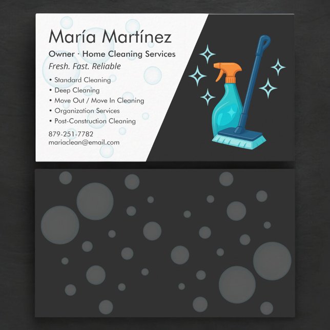 Tarjeta De Visita Professional Cleaning Service Black (Subido por el creador)
