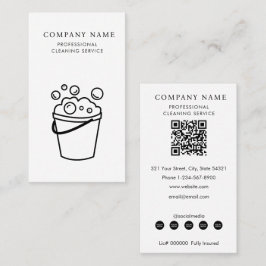 Tarjeta De Visita Professional Cleaning Services Logo Modern White