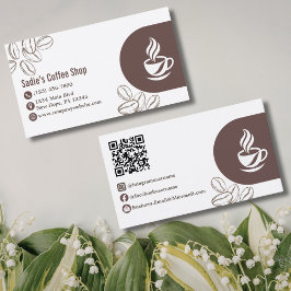Tarjeta De Visita Professional Coffee Shop Barista Modern Custom